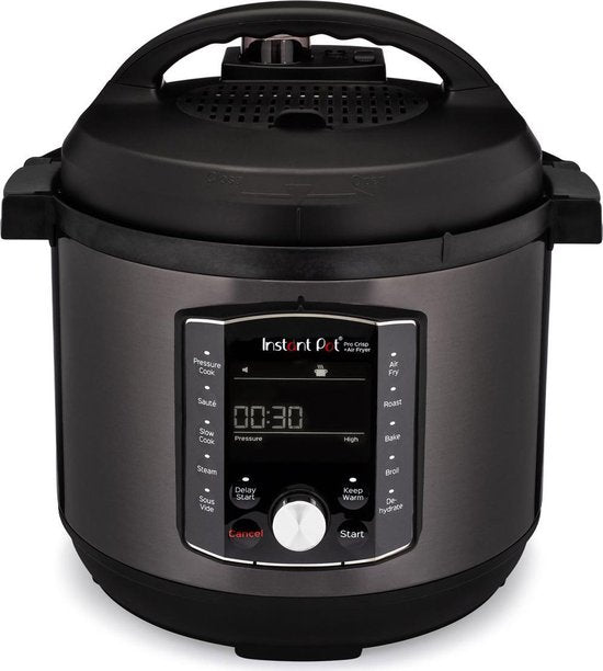 Instant Pot Pro Crisp 11-in-1 multicooker met airfryer 7,6L liter, 2 afneembare deksels, Snel onder druk koken,Slow cooking, Sauteren, Stomen, Sous vide, Warmhouden, Snel frituren, Braden, Bakken, Roosteren, Drogen