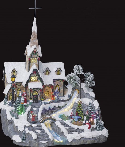 Fééric Lights and Christmas - Verlicht kerstdorp "Kerk" met animatie