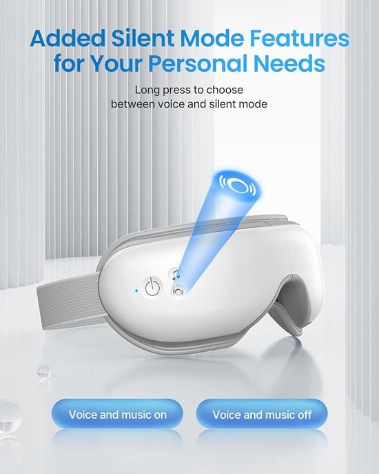 RENPHO - Oogmassageapparaat met warmte, trillingen en muziek via bluetooth -  Massagebril helpt donkere kringen tegen te gaan en droge ogen - verbetert slaapkwaliteit