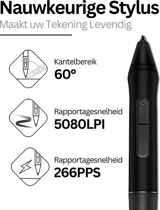 Huion® Q620M Tekentablet Nieuwe Collectie – Grafische Tablet Met Ergonomische Pen – Professionele Tekentablet
