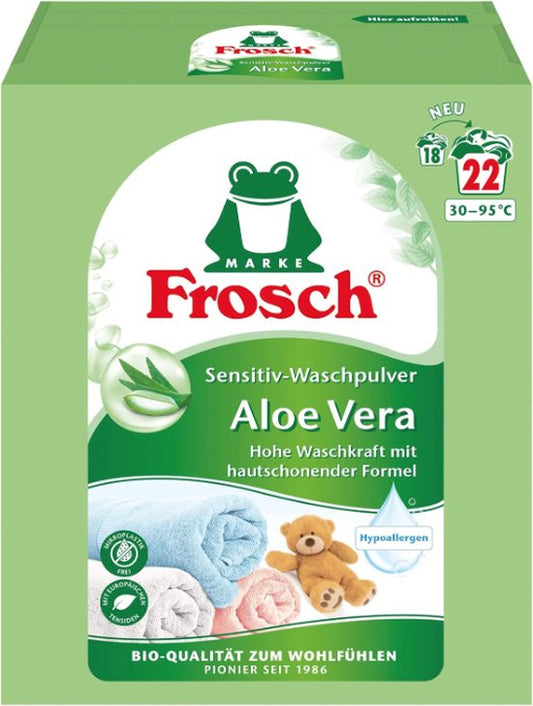 Frosch Sensitive Waspoeder - Aloë Vera, - 1,45 kg - 22 Wasbeurten - Hypoallergeen - Langdurige kleurbescherming - Gevoelige huid