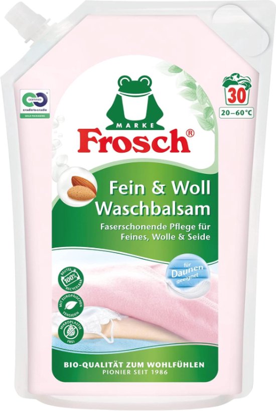 Frosch Fijnwasmiddel & Wol - Zijde, dons of lingerie - Wasbalsem gel - 1,44L - 30 Wasbeurten - Met amandelolie
