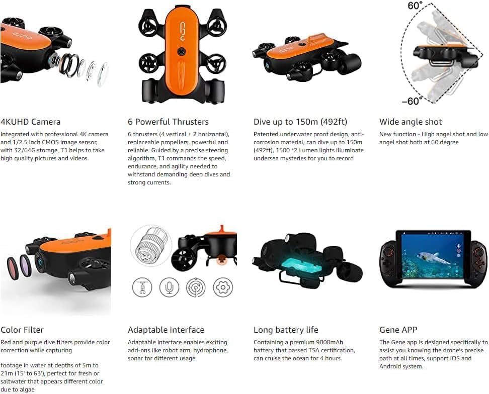 Geneinno - T1-Pro-150M - Onderwater drone